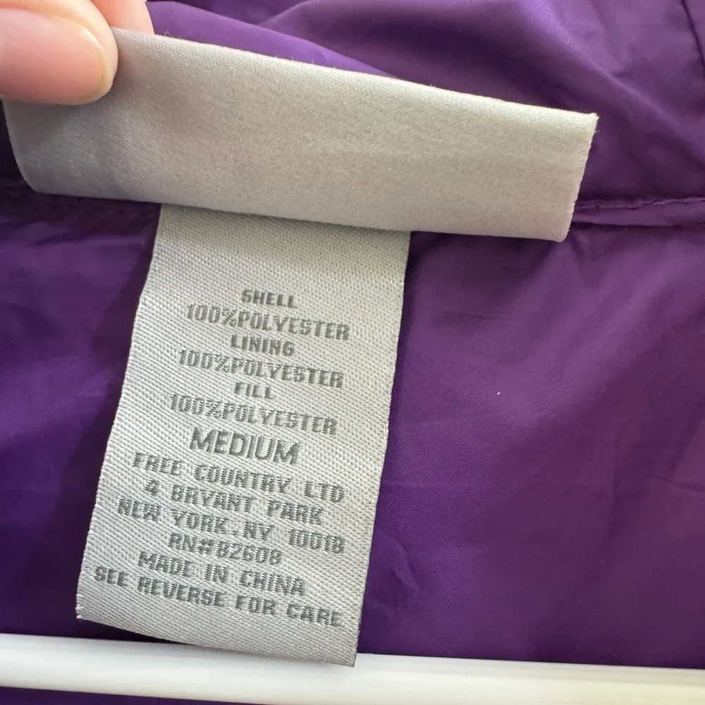 Free Country Women's Empire Purple Pull Zip Jacket - Picture 4 of 11